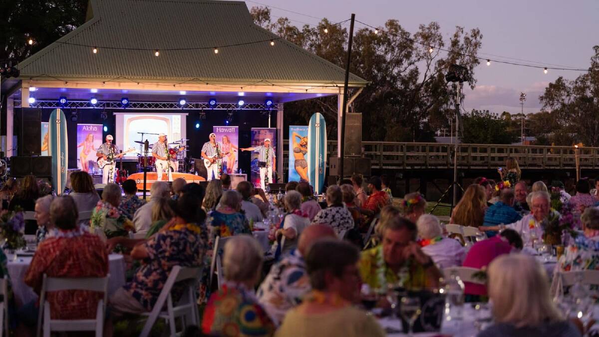 Saturday night's Lakeside Luau was the perfect way to embrace the Blue Hawaii theme of the 2023 Parkes Elvis Festival. Picture by Rachael Lenehan Photography courtesy Forbes Shire Council