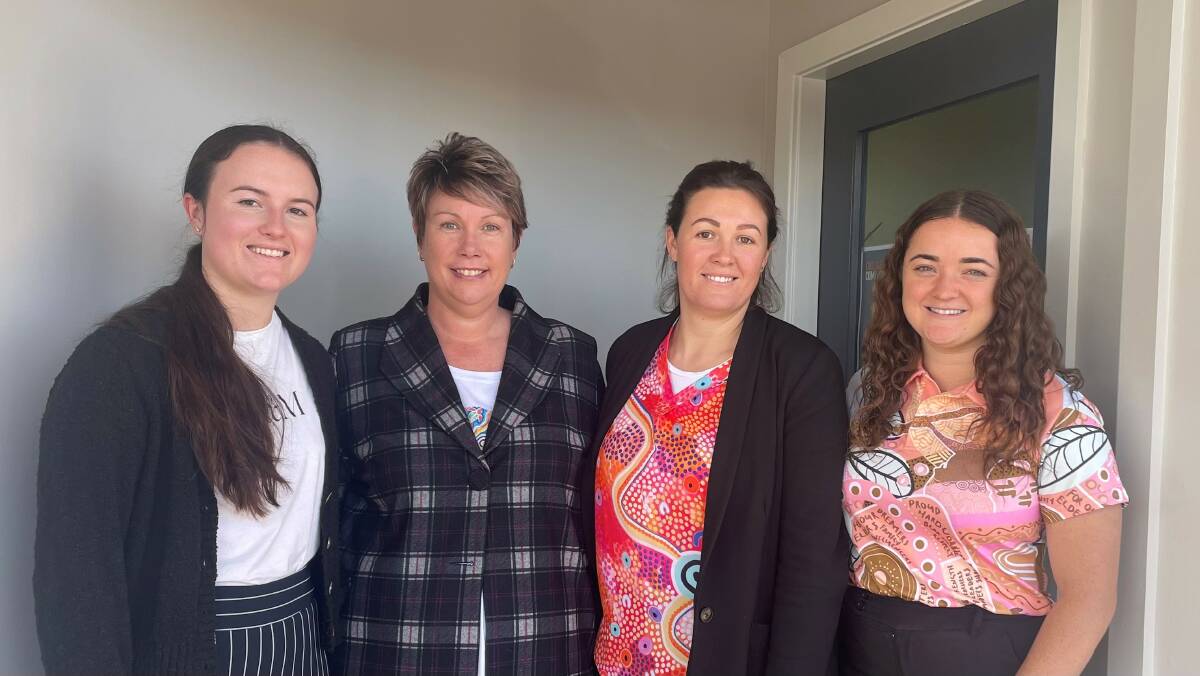 CatholicCare Wilcannia-Forbes Specialist Homelessness Services support worker Chelsea May, Safe Homes delivery leader Dallas Haynes, Staying Home Leaving Violence support worker Renae Herbert and Safe Homes portfolio manager Kimeaka Bermingham.