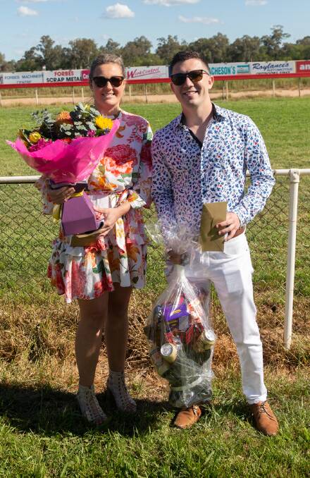 Best dressed lady Renae Herbert and best dressed gent, Harry Terry at Forbes Spring Races in 2020. File picture