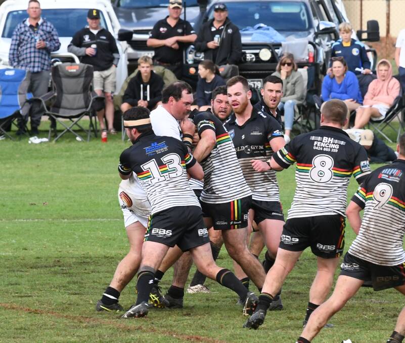 Ben Maguire, pictured in the thick of the action at Spooner Oval a week earlier, scored two tries in Wellington on Sunday. 