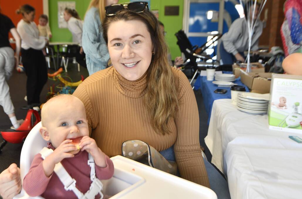 Hollie and Nora McCallum at the Australian Breastfeeding Association Orange Group's morning tea to celebrate World Breastfeeding Week on Thursday, August 3. Picture by Carla Freedman.