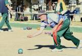 Keith Fisher from Lake Cargelligo delivering a bowl at the Forbes Bowls tournament recently. Photo Jennifer Kingham.
